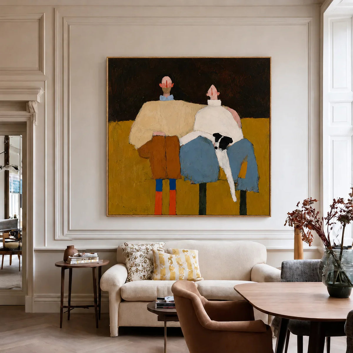 Two Friends Color Block Wall Art styled interior scene 5 | Olyrel