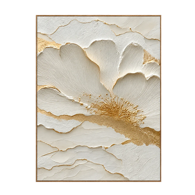 Ivory Bloom Relief Wall Art | Olyrel