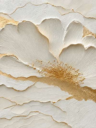 Ivory Bloom Relief Wall Art artwork view | Olyrel