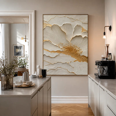 Ivory Bloom Relief Wall Art styled interior scene 5 | Olyrel