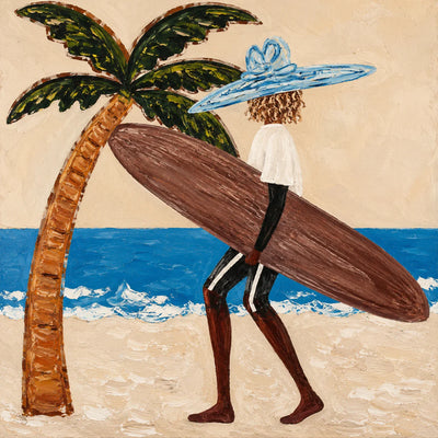 Blue Hat Surfer Wall Art artwork view | Olyrel