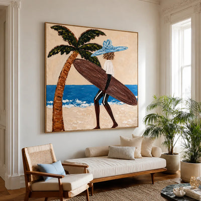 Blue Hat Surfer Wall Art styled interior scene 1 | Olyrel