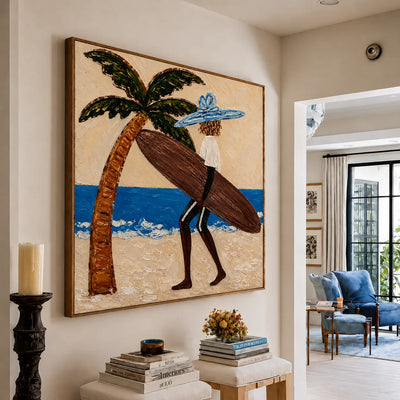 Blue Hat Surfer Wall Art styled interior scene 4 | Olyrel