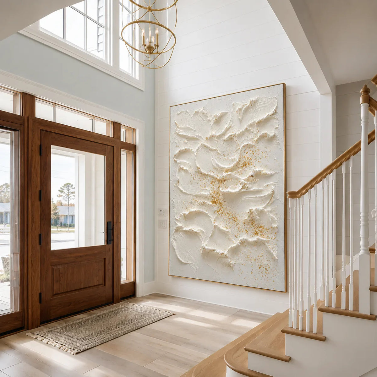 Ivory Petal Texture Wall Art styled interior scene 3 | Olyrel