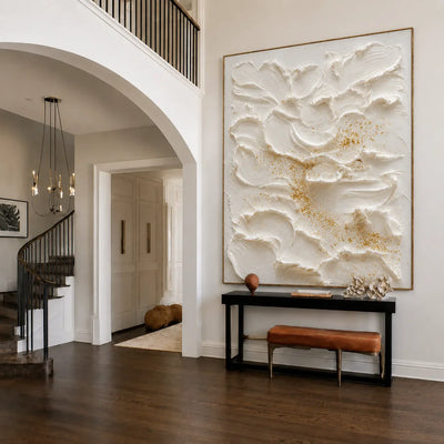 Ivory Petal Texture Wall Art styled interior scene 5 | Olyrel