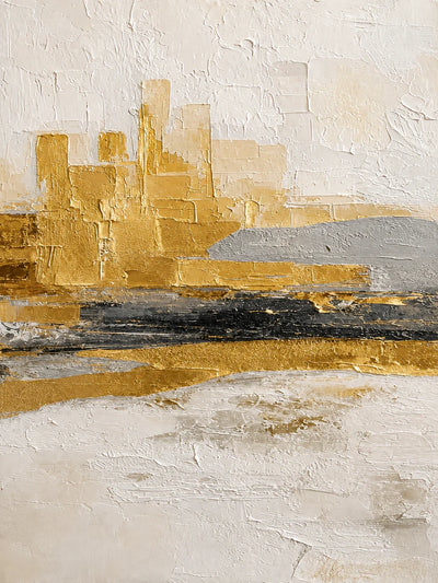 Ochre Skyline Textured Abstract Wall Art artwork view | Olyrel