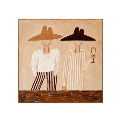 Two Figures in Wide-Brim Hats Wall Art | Olyrel