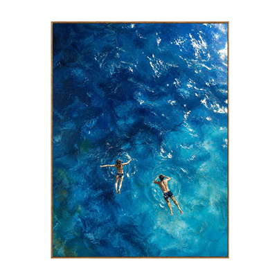 Two Swimmers in Deep Blue Water Wall Art | Olyrel