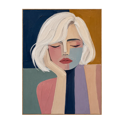 Blonde Reverie Portrait Wall Art | Olyrel