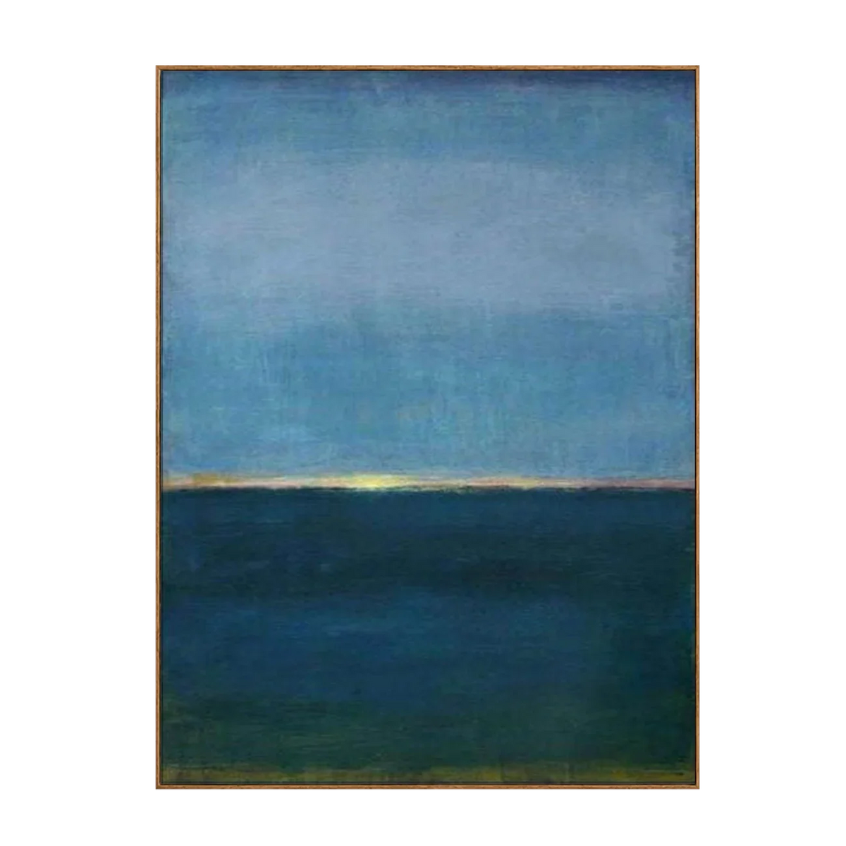 Blue Stillness with a Golden Horizon Wall Art | Olyrel