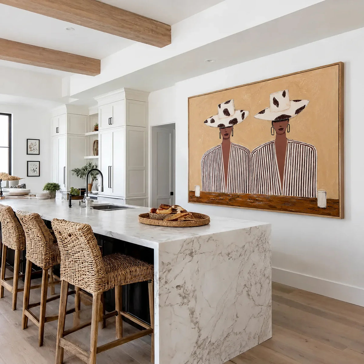 Spotted Hats and Striped Shirts Duo Wall Art styled interior scene 1 | Olyrel