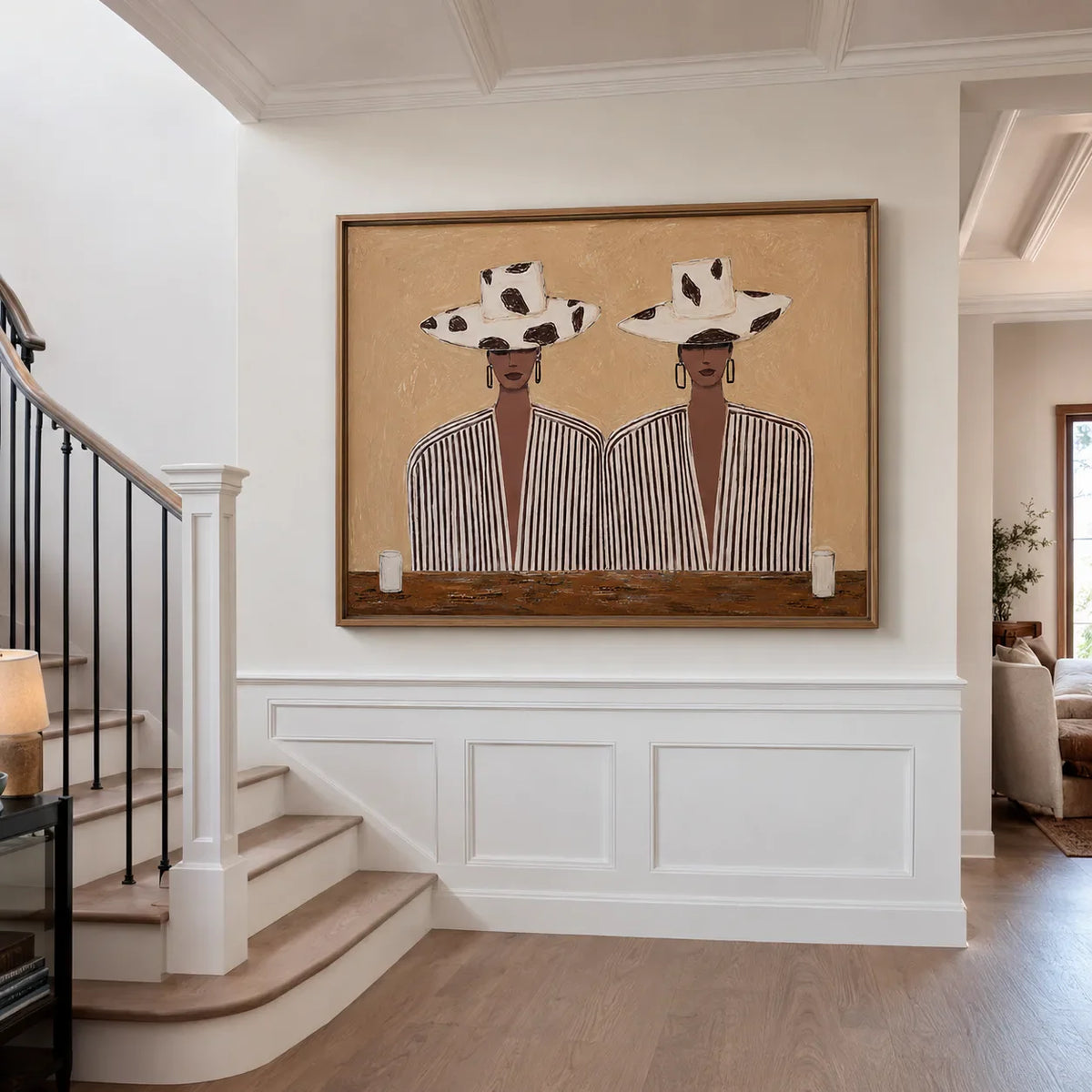 Spotted Hats and Striped Shirts Duo Wall Art styled interior scene 2 | Olyrel