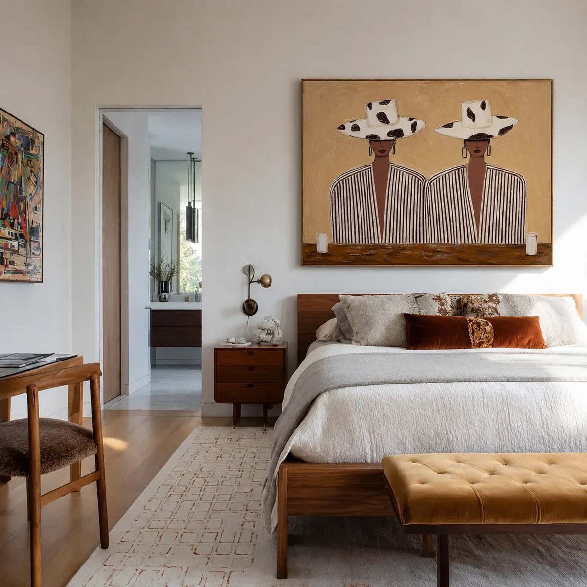 Spotted Hats and Striped Shirts Duo Wall Art styled interior scene 5 | Olyrel