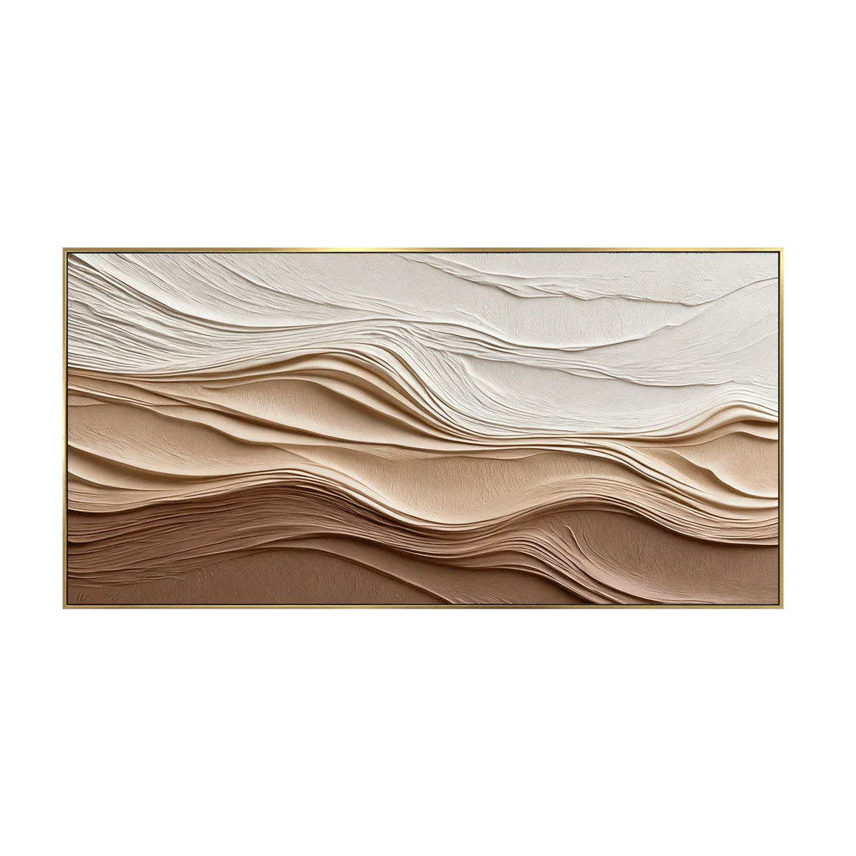 Ivory and Sand Dune Layers Panoramic Wall Art | Olyrel