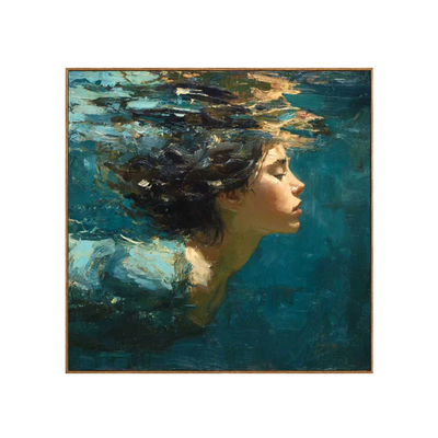 Teal Reverie Underwater Portrait Wall Art | Olyrel