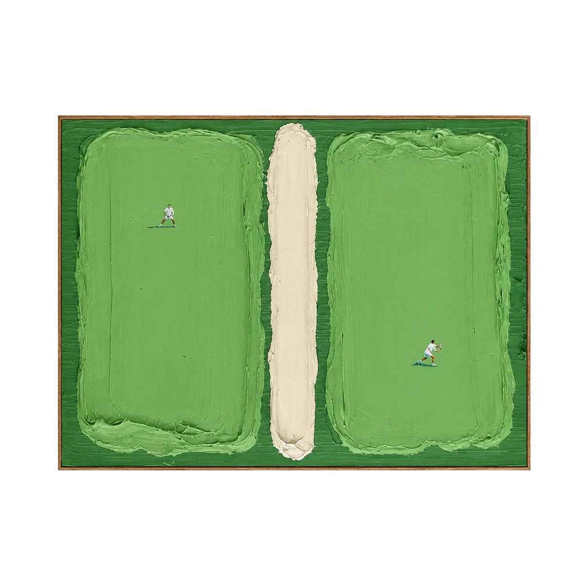 Green Fields and Tiny Players Textured Wall Art | Olyrel