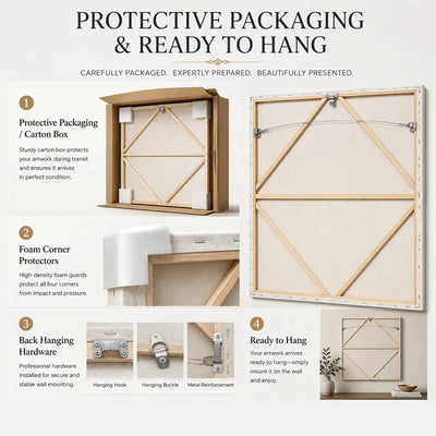 Green Fields and Tiny Players Textured Wall Art packaging and ready-to-hang detail | Olyrel