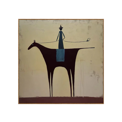 Slender Rider on a Burgundy Horse Wall Art | Olyrel