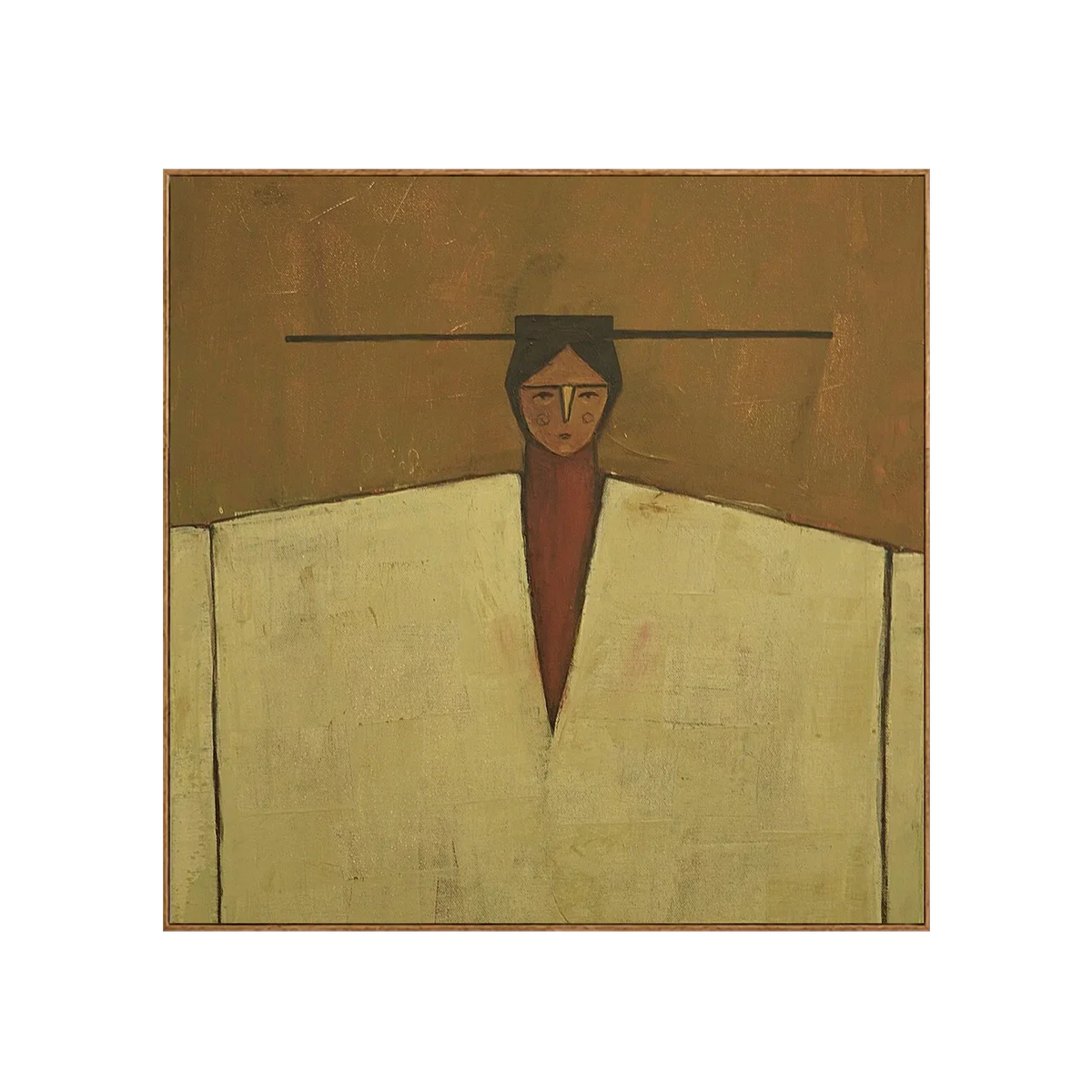 Ochre Poise with Broad Cream Shoulders Wall Art | Olyrel
