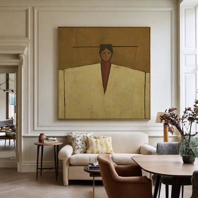 Ochre Poise with Broad Cream Shoulders Wall Art styled interior scene 4 | Olyrel