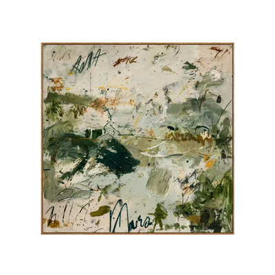 Forest Green Gestures on Ivory Abstract Wall Art | Olyrel