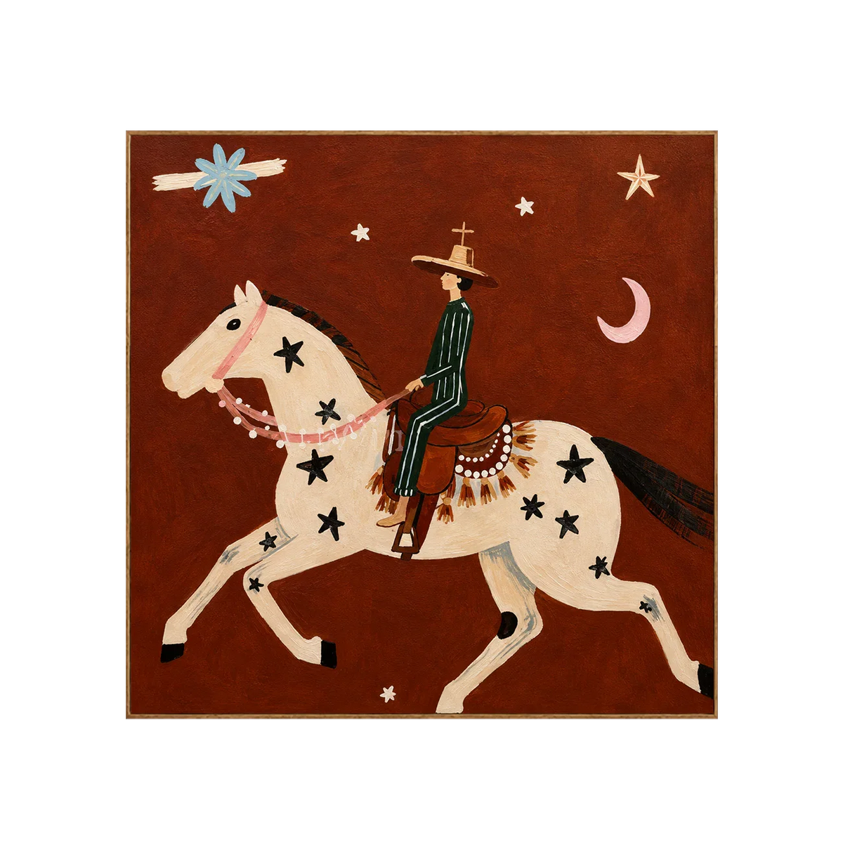 Star-Spotted Horse and Crescent Rider Wall Art | Olyrel