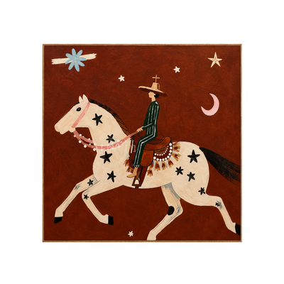Star-Spotted Horse and Crescent Rider Wall Art | Olyrel