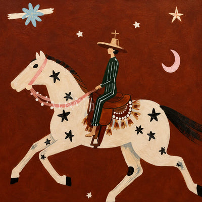 Star-Spotted Horse and Crescent Rider Wall Art artwork view | Olyrel