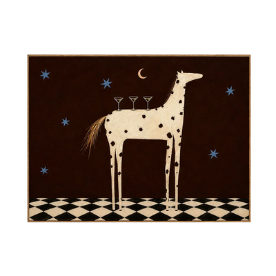 Spotted Horse with Three Cocktails under Stars Wall Art | Olyrel