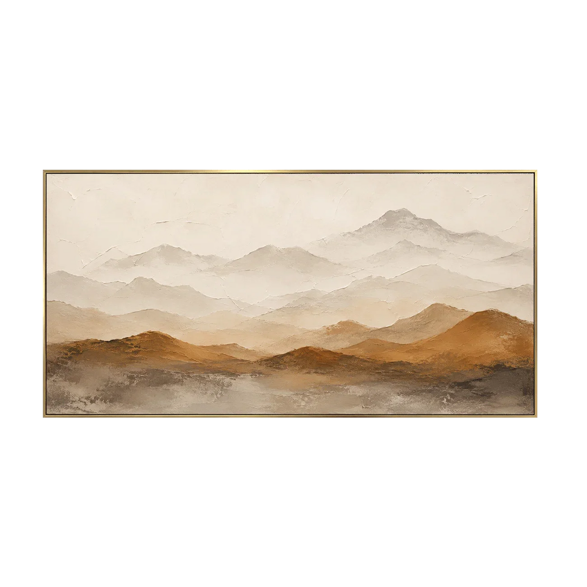 Ochre Foothills and Misty Mountain Layers Wall Art | Olyrel