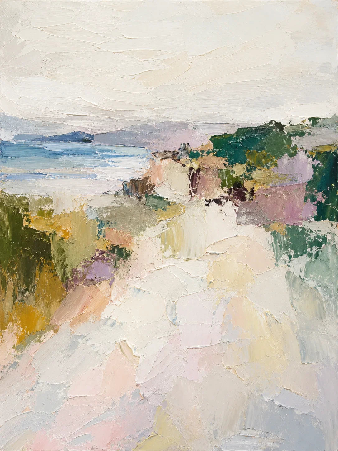 Original artwork view of Cliffside Path Coastal Wall Art | Olyrel