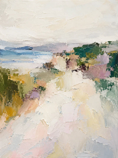 Original artwork view of Cliffside Path Coastal Wall Art | Olyrel