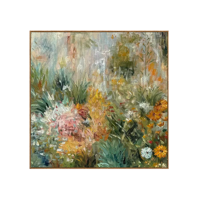 Wild Garden in Sage and Marigold Wall Art | Olyrel