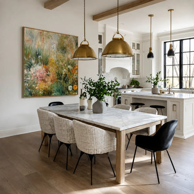 Wild Garden in Sage and Marigold Wall Art styled interior scene 1 | Olyrel