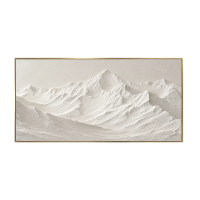 Sculpted Ivory Mountain Panorama Wall Art | Olyrel