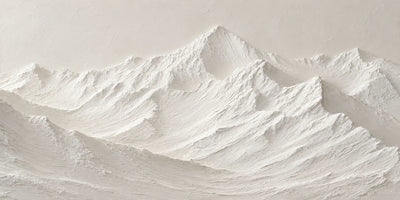 Sculpted Ivory Mountain Panorama Wall Art artwork view | Olyrel