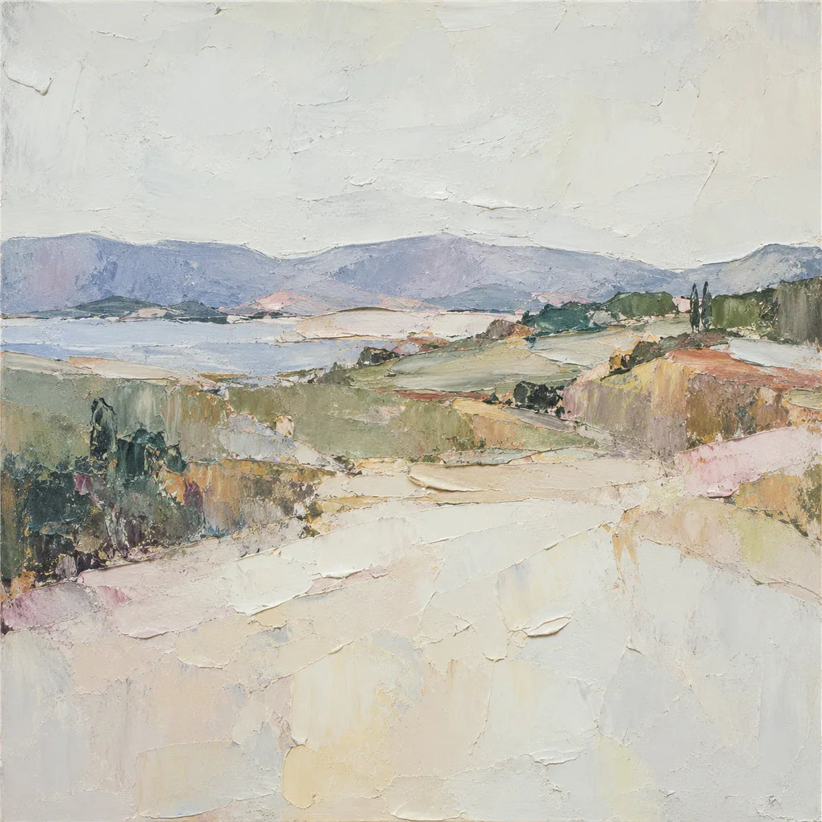 Original artwork view of Pastel Cove Coastal Wall Art | Olyrel