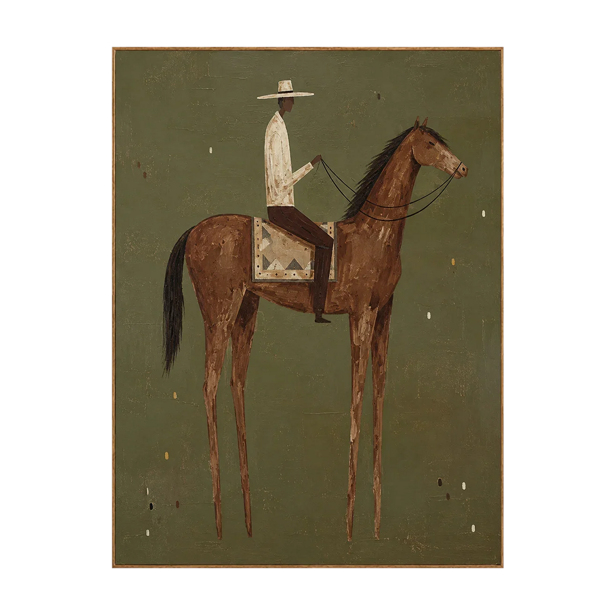Cream-Hatted Rider on a Chestnut Horse Wall Art | Olyrel