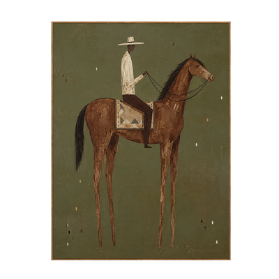 Cream-Hatted Rider on a Chestnut Horse Wall Art | Olyrel
