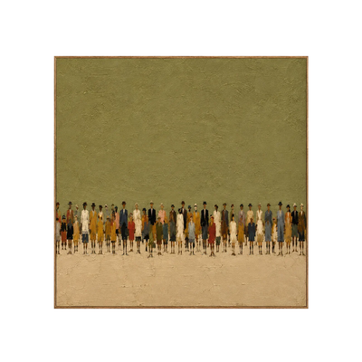 Colorful Crowd Beneath an Open Olive Field Wall Art | Olyrel