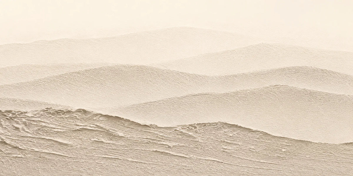 Soft Beige Hills in Layered Panoramic Relief Wall Art artwork view | Olyrel