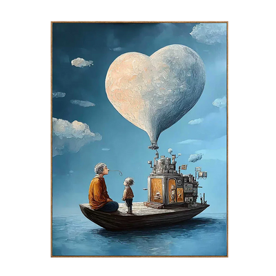 Heart Balloon above a Storybook Boat Wall Art | Olyrel