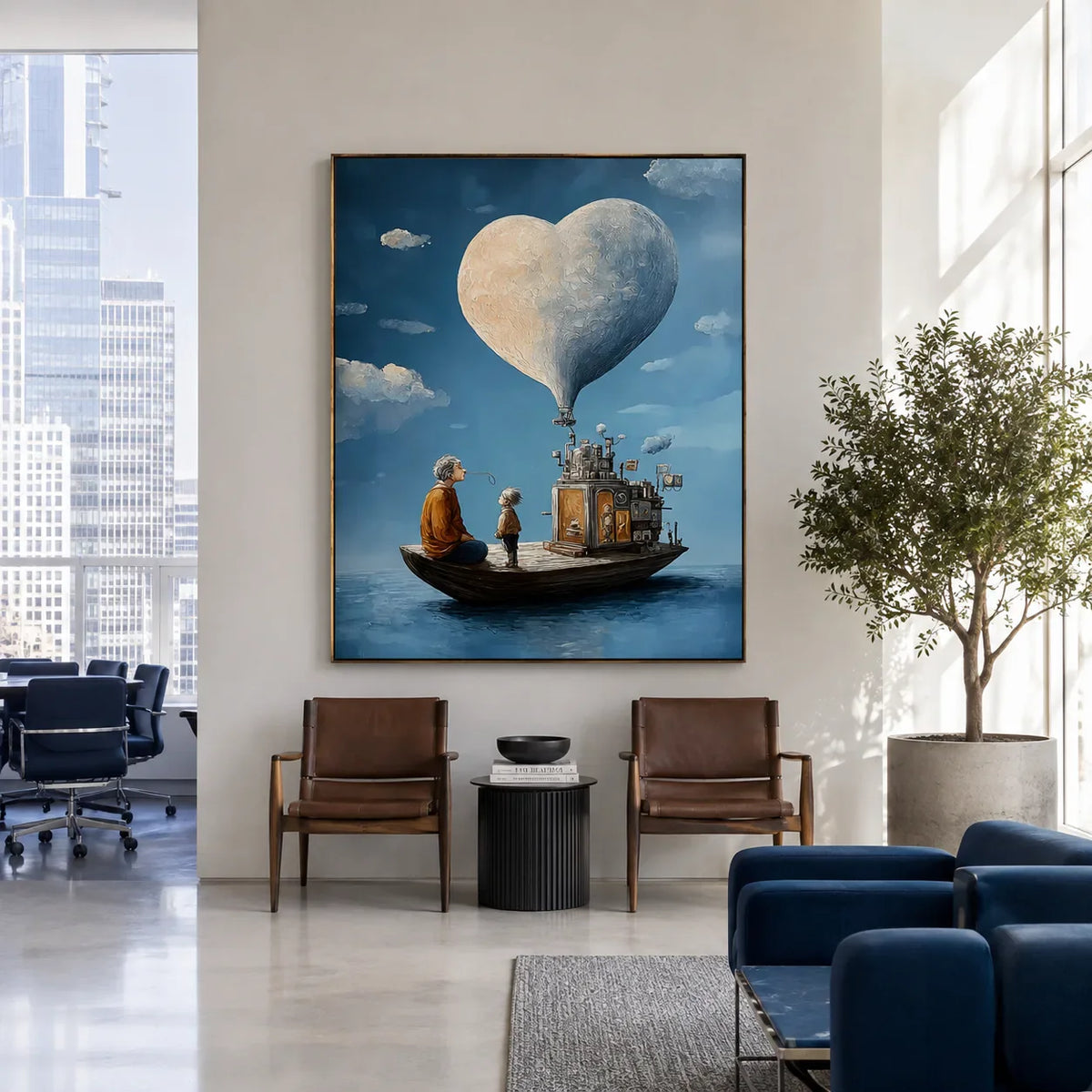 Heart Balloon above a Storybook Boat Wall Art styled interior scene 5 | Olyrel