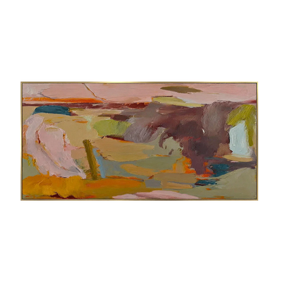 Blush and Ochre Abstract Color Fields Wall Art | Olyrel