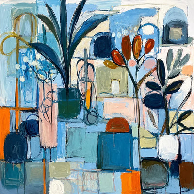 Original artwork view of Blue Atelier Floral Wall Art | Olyrel