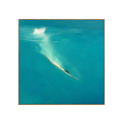 Golden Dive into Turquoise Water Wall Art | Olyrel