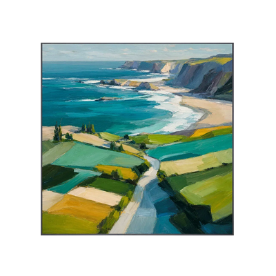 Turquoise Cliffs Coastal Wall Art | Olyrel