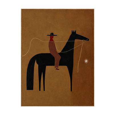 Horse and Rider with a Wandering Rope Wall Art | Olyrel
