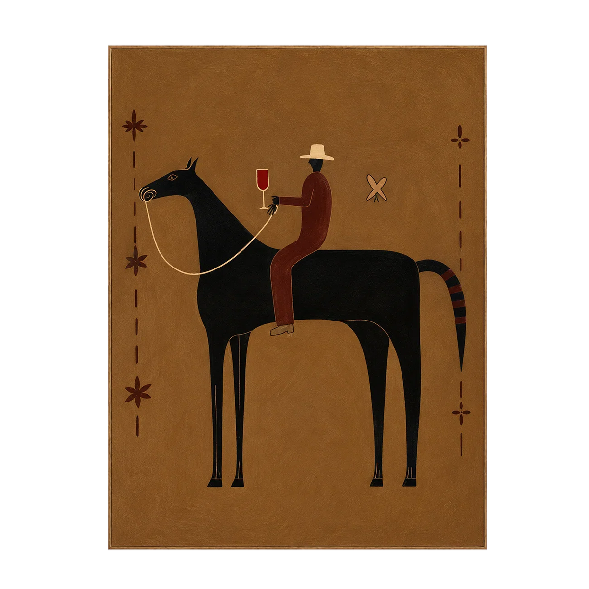 Equestrian Toast beneath a Cream Hat Wall Art | Olyrel