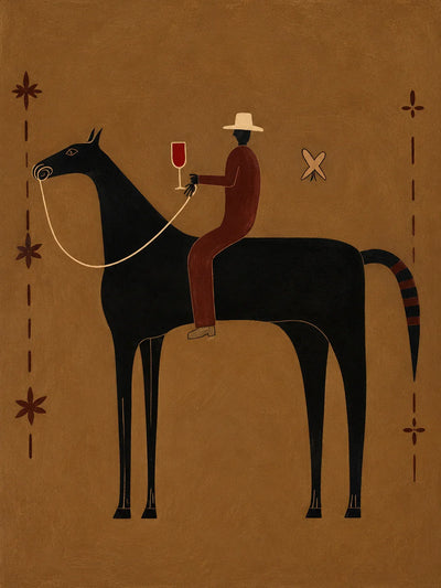 Equestrian Toast beneath a Cream Hat Wall Art artwork view | Olyrel